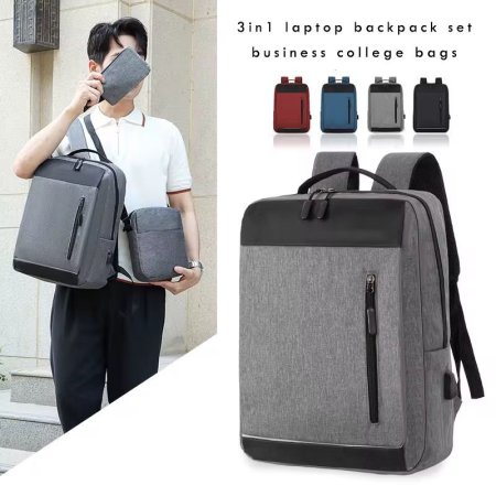 طقم حقائب ظهر (Backpack Set) – 3 قطع.